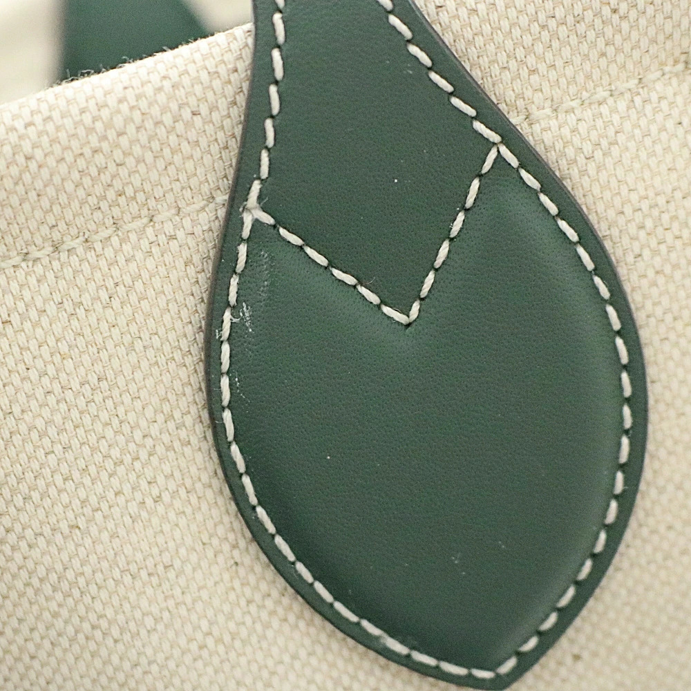 Gucci Tote Bag Shoulder Canvas Ivory White Green